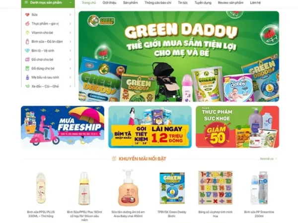 Mẫu Website bán sản phẩm mẹ và bé 03 chuẩn đẹp