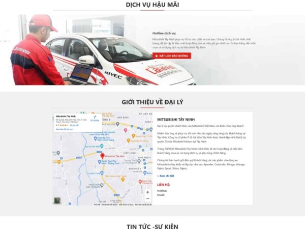 Mẫu Website bán xe ô tô mitsubishi 2 chuẩn đẹp