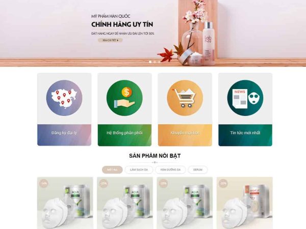 Mẫu website shop mỹ phẩm 01