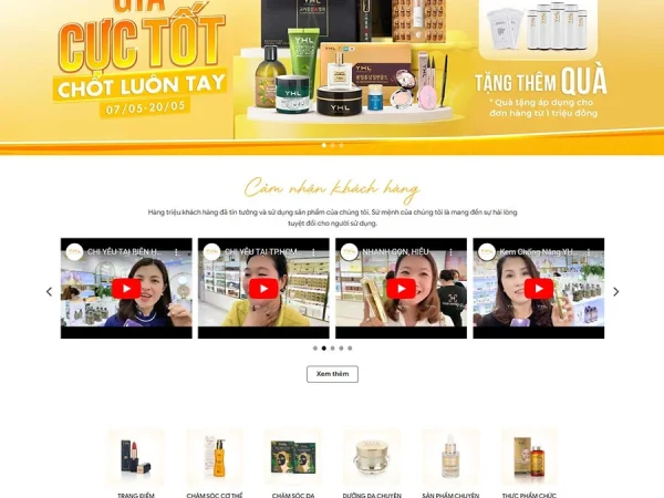 Mẫu Website mỹ phẩm 14 chuẩn đẹp
