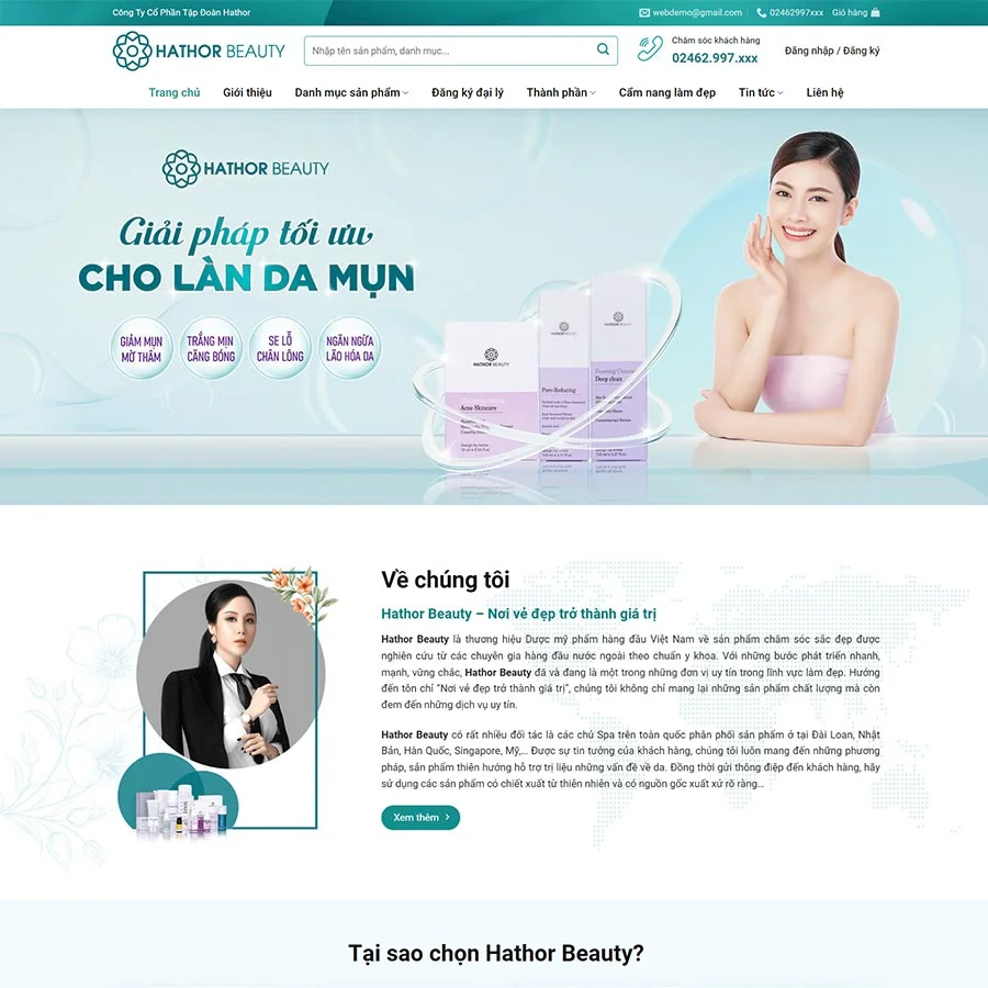 Mẫu Website mỹ phẩm 16 chuẩn đẹp