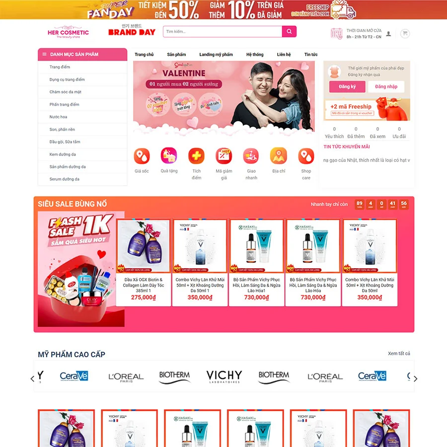 Mẫu Website mỹ phẩm 19 chuẩn đẹp
