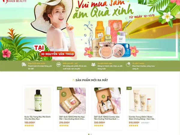 Mẫu Website mỹ phẩm 20 chuẩn đẹp