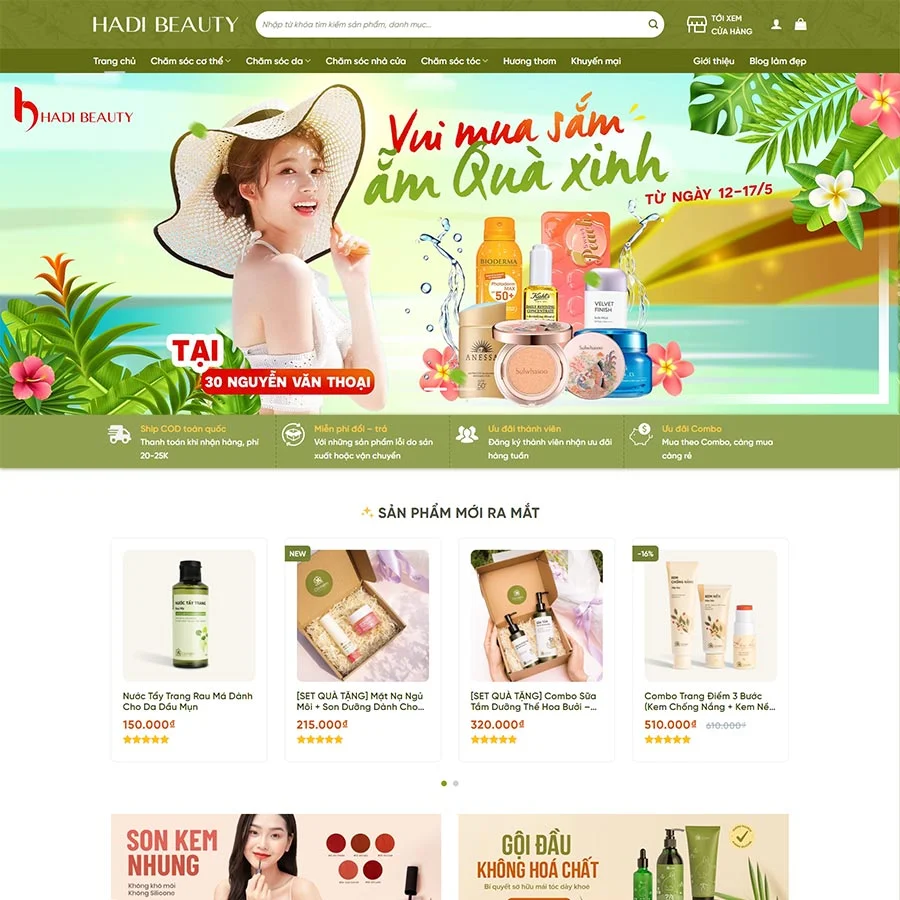 Mẫu Website mỹ phẩm 20 chuẩn đẹp