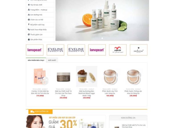 Mẫu website Shop mỹ phẩm 08