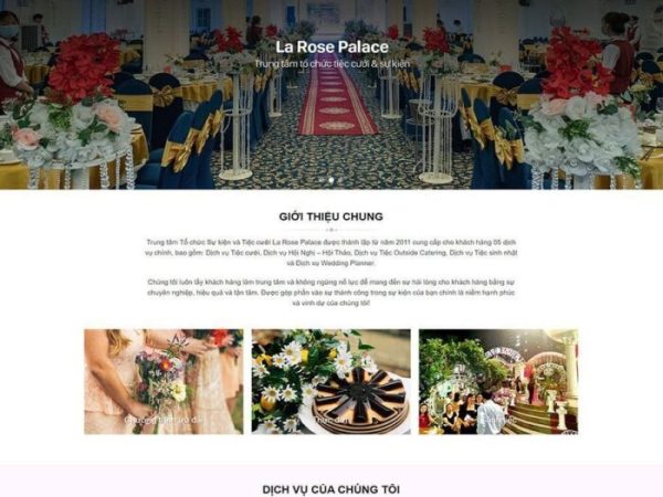 Mẫu website nhà hàng tiệc cưới