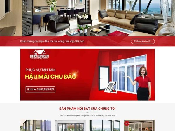 Mẫu website công ty nhôm kính 02