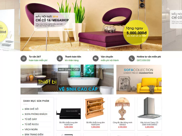 Mẫu website bán nội thất wordpress