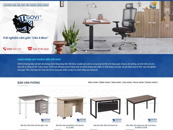 Mẫu website nội thất govi