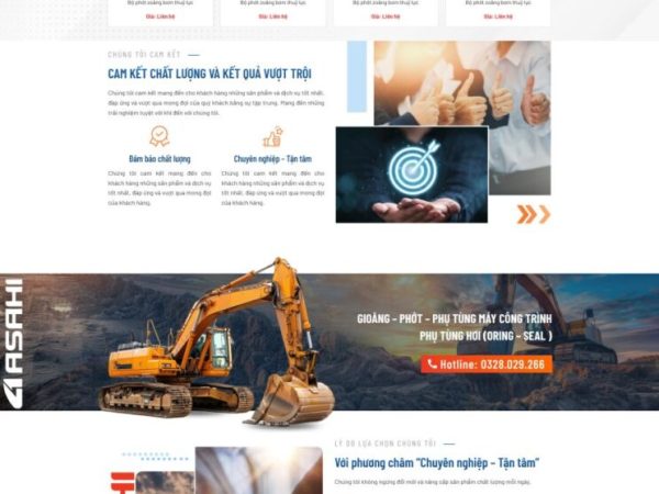 Mẫu Website bán phụ tùng xe cơ giới chuẩn đẹp