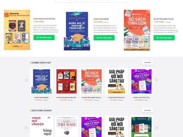 Mẫu Website bán sách văn phòng phẩm chuẩn đẹp