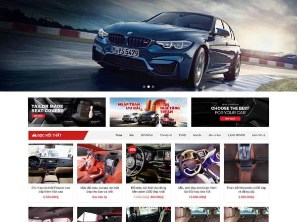 Mẫu website WordPress bán nội thất ô tô