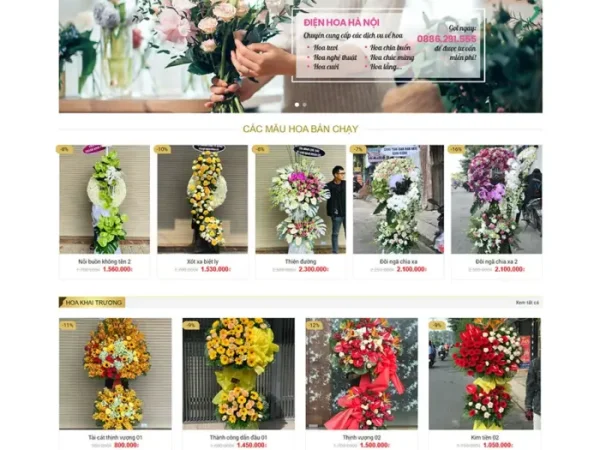 Mẫu Website cửa hàng bán hoa 04 chuẩn đẹp