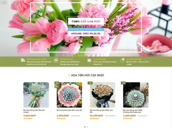 Mẫu Website cửa hàng bán hoa 06 chuẩn đẹp