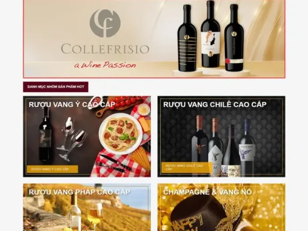 Mẫu Website cửa hàng bán rượu 02 chuẩn đẹp