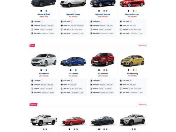 Mẫu Website showroom bán xe oto chuẩn đẹp