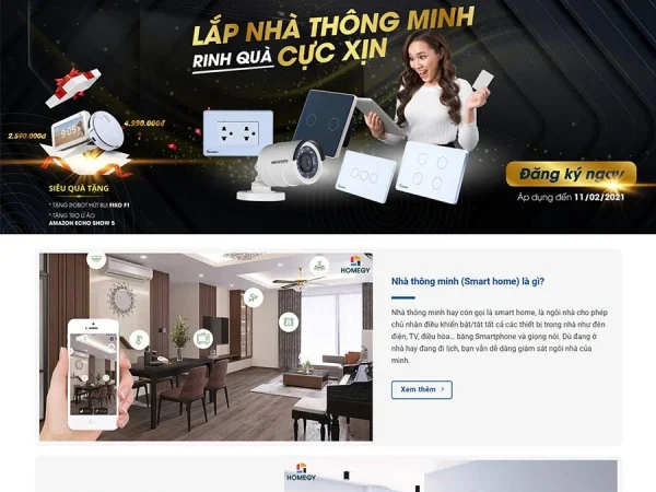 Mẫu Website nhà thông minh, smarthome 03 chuẩn đẹp