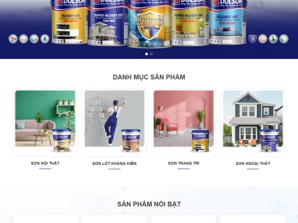 Mẫu Website bán sơn nước Dulson chuẩn đẹp