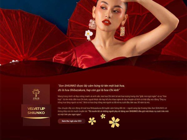 Mẫu website WordPress bán son môi