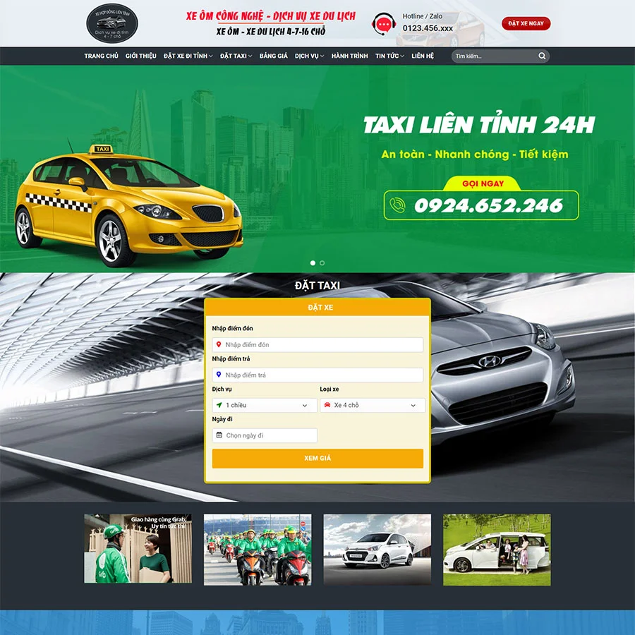 Mẫu Website dịch vụ thuê xe taxi 04 chuẩn đẹp