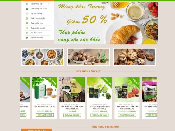 Mẫu website thực phẩm chức năng 10