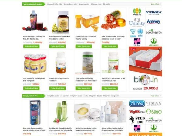 Mẫu website thực phẩm chức năng 14