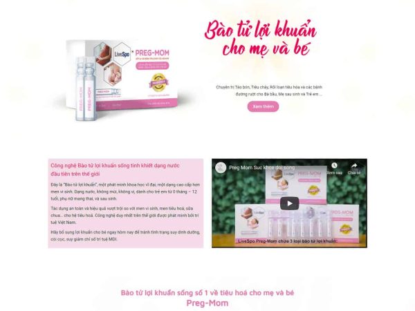 Mẫu website thực phẩm chức năng 02