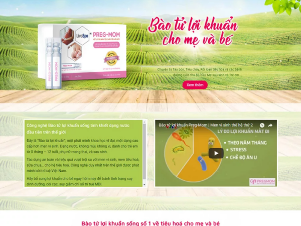 Mẫu website thực phẩm chức năng mẹ và bé 2 wordpress