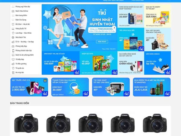 Mẫu website WordPress bán hàng giống tiki