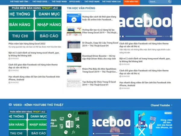 Mẫu Website chia sẻ thủ thuật, phần mềm chuẩn đẹp