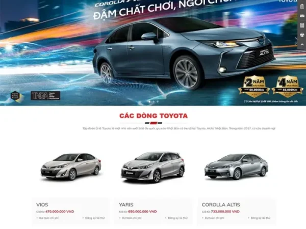 Mẫu Website bán xe toyota 03 chuẩn đẹp