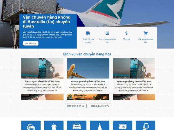 Mẫu website dịch vụ vận chuyển quốc tế logistic