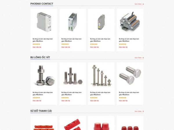Website bán vật tư cơ khí máy móc chuẩn đẹp