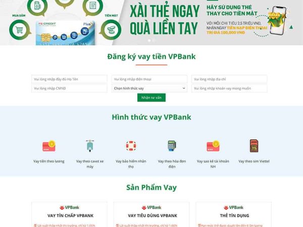 Mẫu Website vay vốn, tài chính 02 chuẩn đẹp