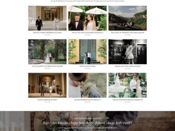 Mẫu Website studio chụp ảnh cho thuê áo váy cưới chuẩn đẹp