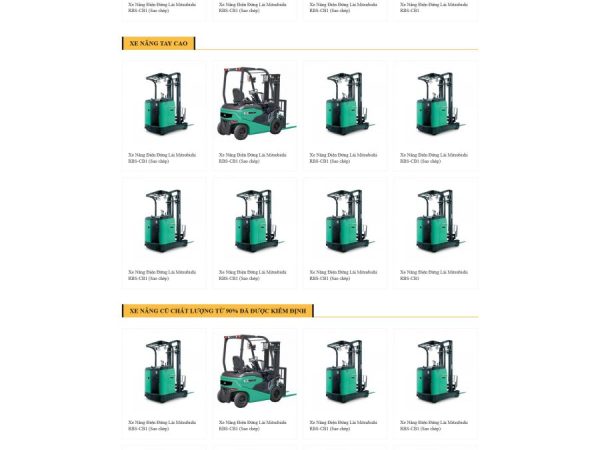 Mẫu Website bán xe nâng 2 chuẩn đẹp