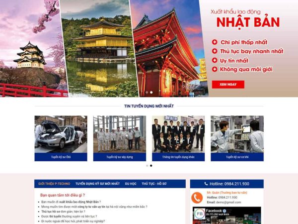 Mẫu website công ty xuất khẩu lao động 02