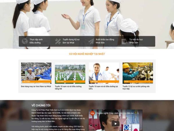 Mẫu website công ty xuất khẩu lao động 03