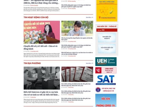 Mẫu Website tin tức y tế chuẩn đẹp